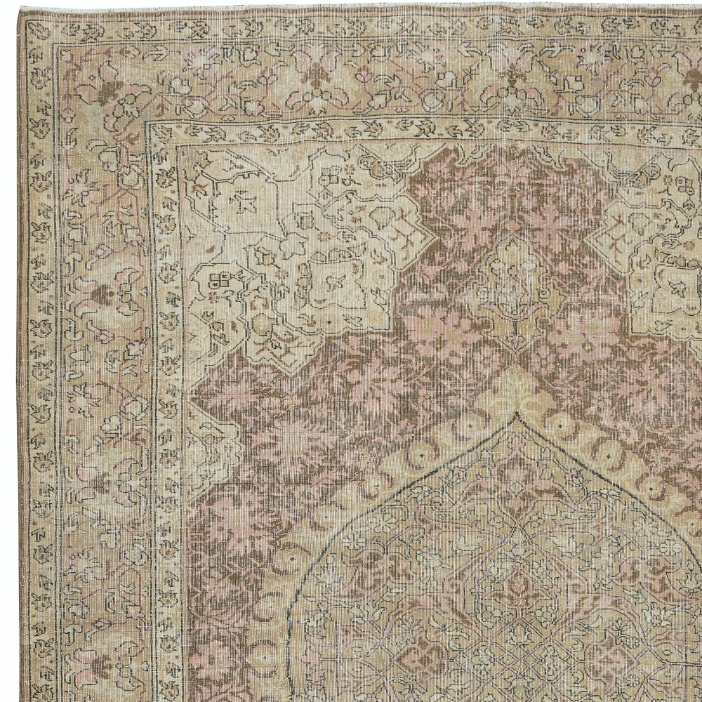 One-of-a-Kind Hand Knotted Wool Area Rug, Vintage Turkish Carpet One-of-a-Kind Hand Knotted Wool Area Rug, Vintage Turkish Carpet