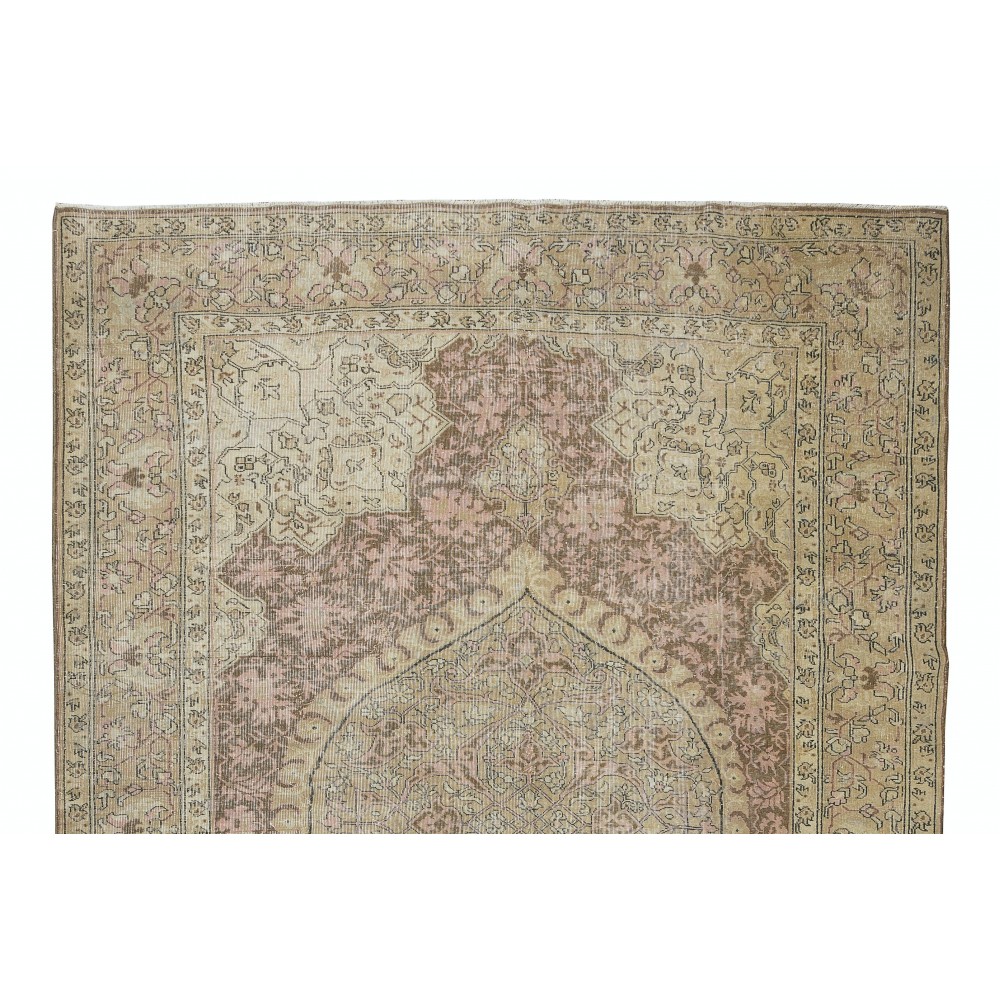 One-of-a-Kind Hand Knotted Wool Area Rug, Vintage Turkish Carpet
