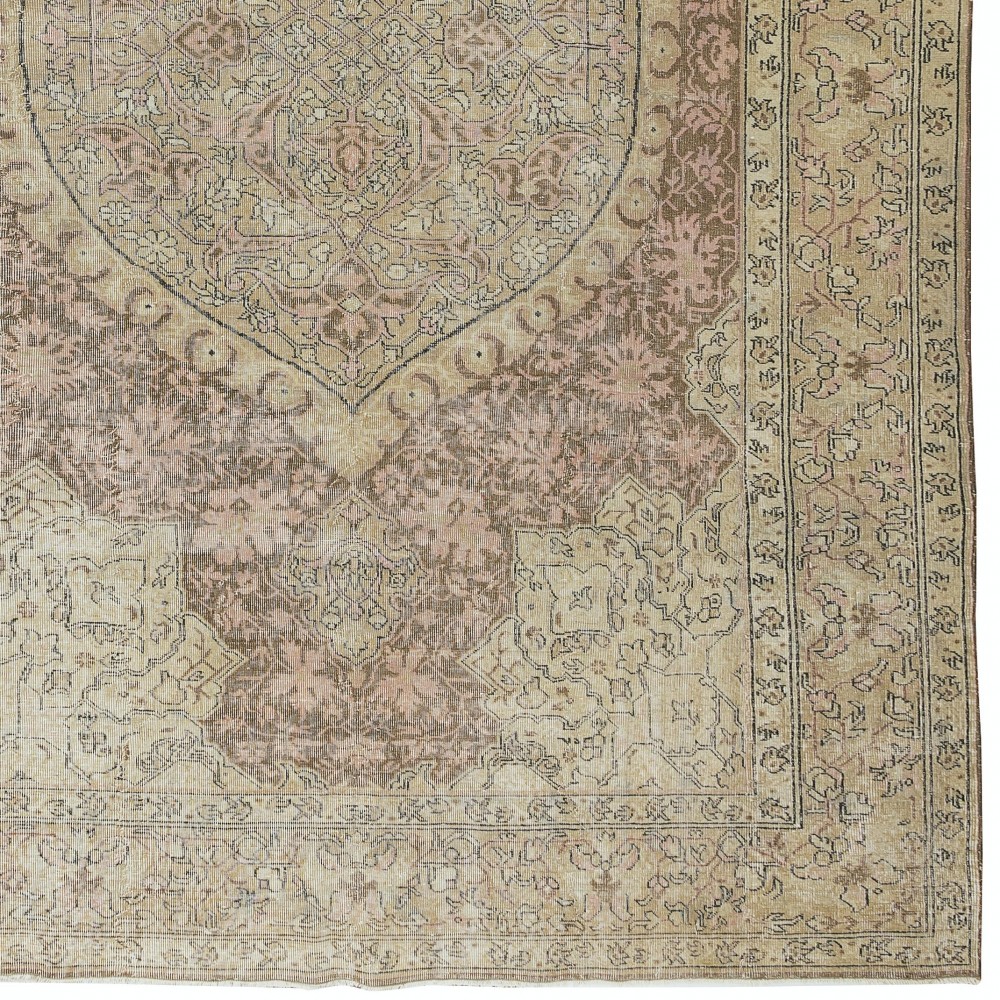 One-of-a-Kind Hand Knotted Wool Area Rug, Vintage Turkish Carpet One-of-a-Kind Hand Knotted Wool Area Rug, Vintage Turkish Carpet