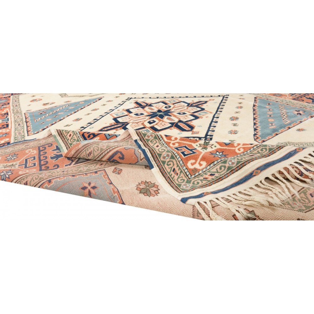 Handmade Turkish Area Rug, Modern Geometric Carpet, 100% Wool