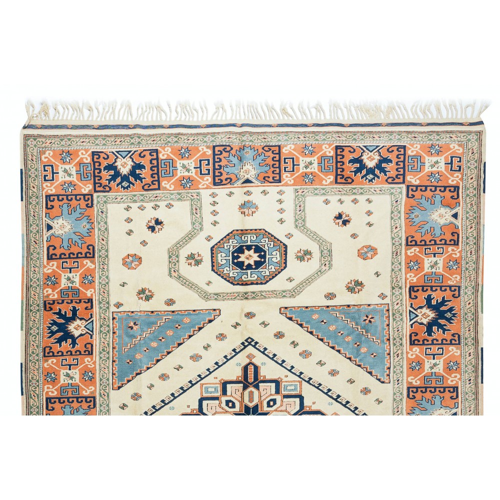 Handmade Turkish Area Rug, Modern Geometric Carpet, 100% Wool