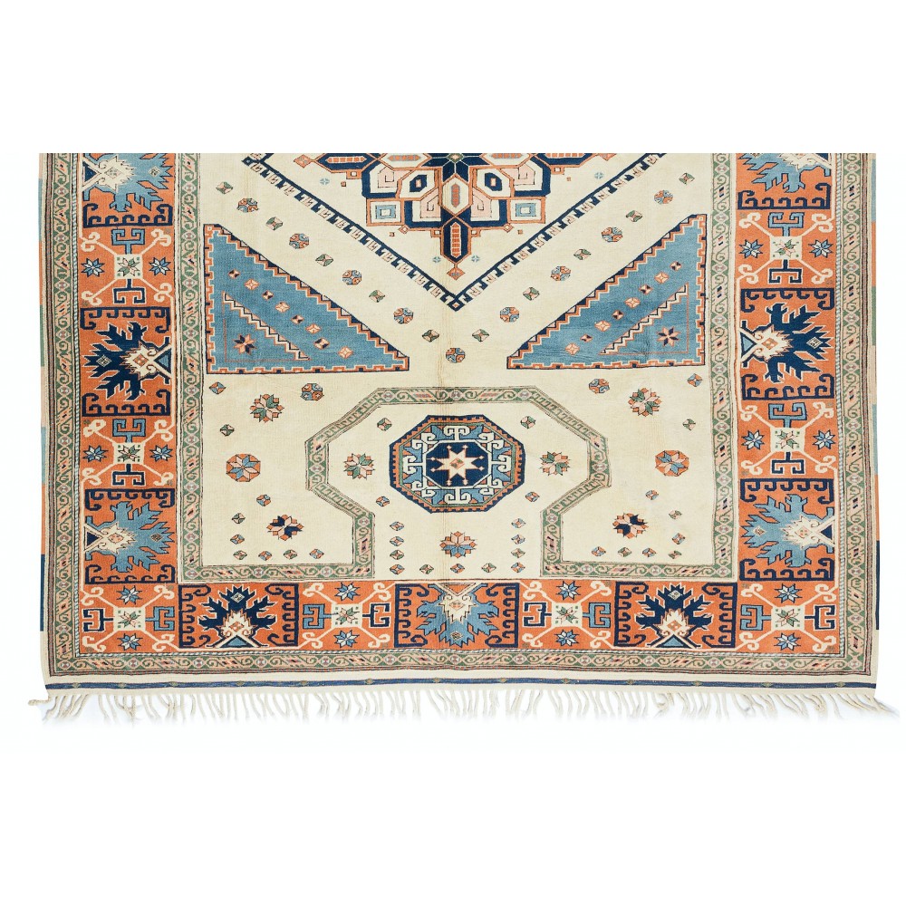 Handmade Turkish Area Rug, Modern Geometric Carpet, 100% Wool