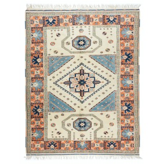Handmade Turkish Area Rug, Modern Geometric Carpet, 100% Wool