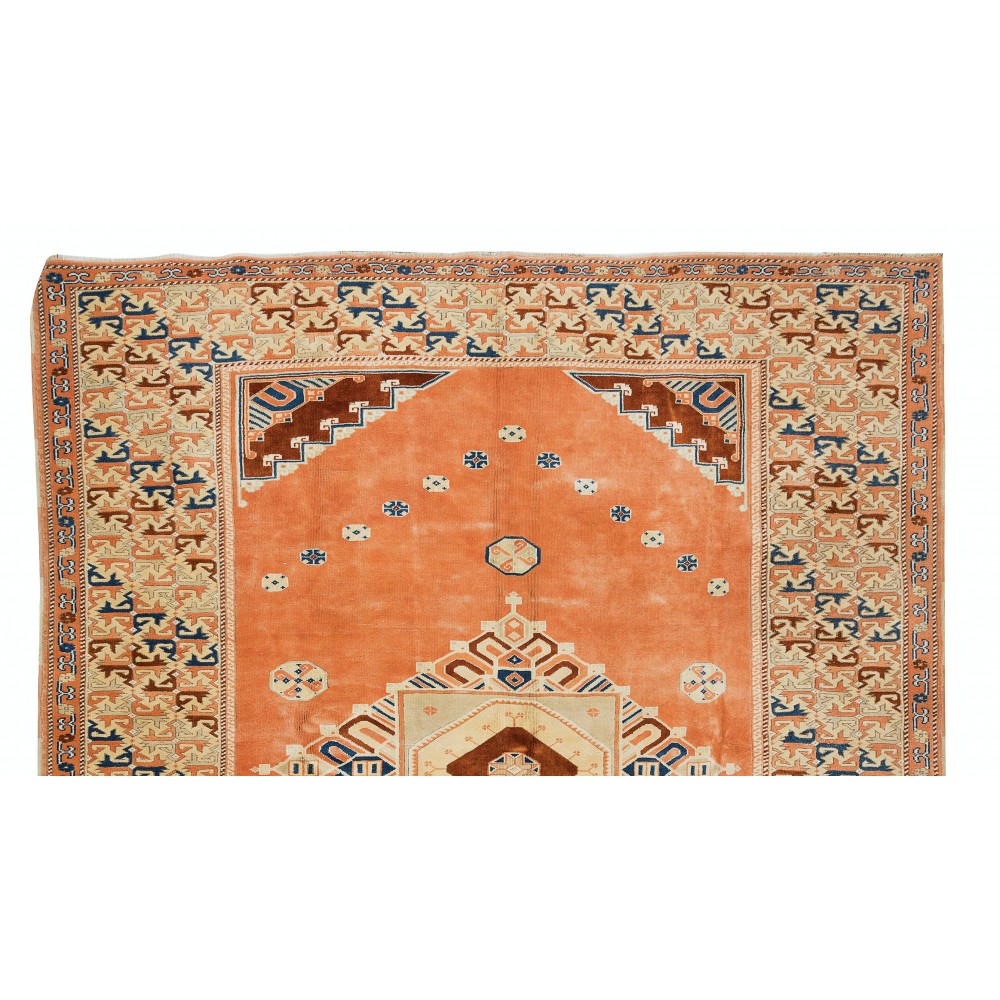 Handmade Turkish Area Rug, 100% Wool, Vintage Living Room Decor Carpet