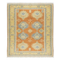 Unique Turkish Geometric Rug, Traditional Vintage Handmade Carpet