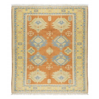 Unique Turkish Geometric Rug, Traditional Vintage Handmade Carpet