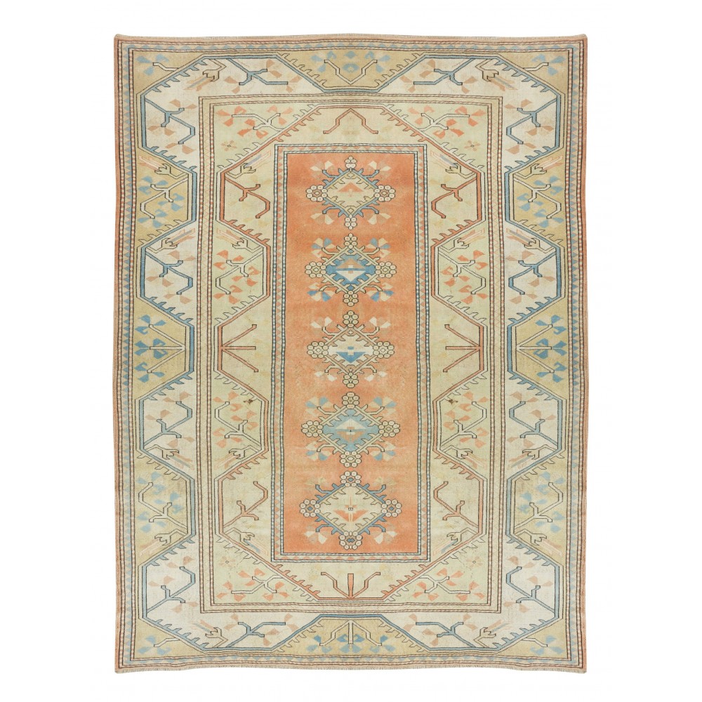 Hand Knotted Vintage Large Wool Rug from Turkey / Milas, 100% Wool
