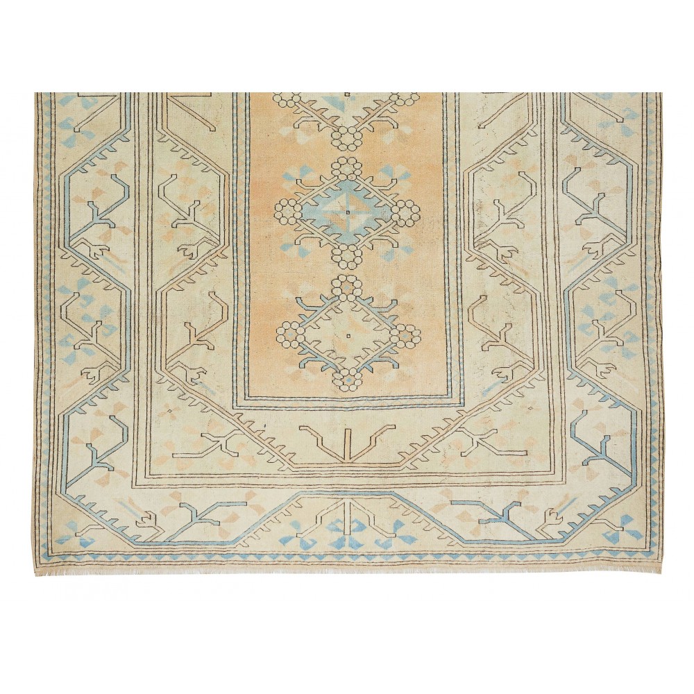 Hand Knotted Vintage Large Wool Rug from Turkey / Milas, 100% Wool