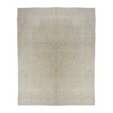 Unique Vintage Beige Large Area Rug, Sun Faded Handmade Turkish Carpet