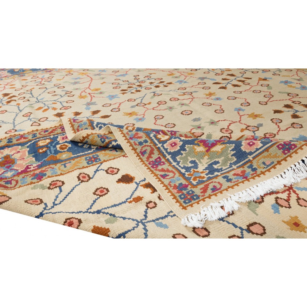 Rare Size Vintage Rug, Floral Patterned Handmade Turkish Carpet, 100% Wool