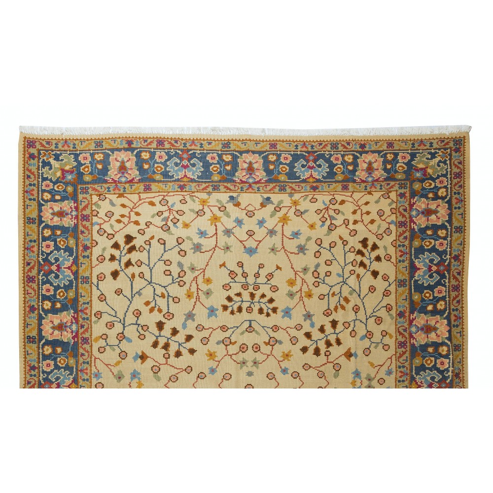 Rare Size Vintage Rug, Floral Patterned Handmade Turkish Carpet, 100% Wool