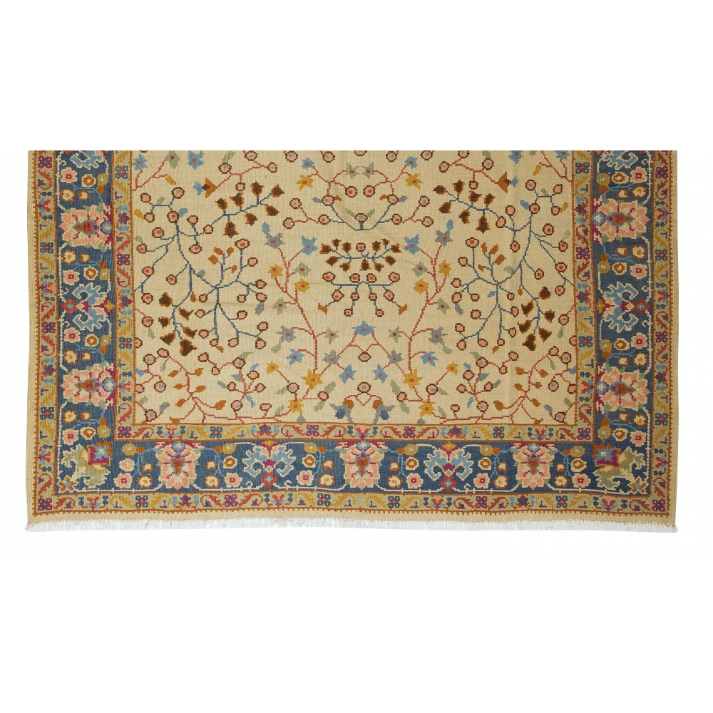 Rare Size Vintage Rug, Floral Patterned Handmade Turkish Carpet, 100% Wool