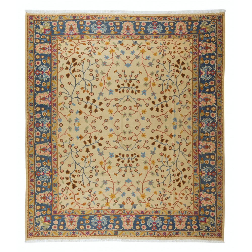 Rare Size Vintage Rug, Floral Patterned Handmade Turkish Carpet, 100% Wool