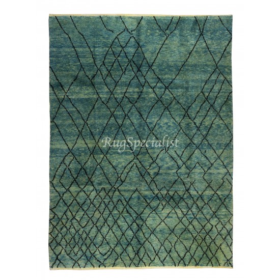 Contemporary Hand-Knotted Moroccan "Tulu" Wool Rug with Diamond Design Contemporary Hand-Knotted Moroccan "Tulu" Wool Rug with Diamond Design