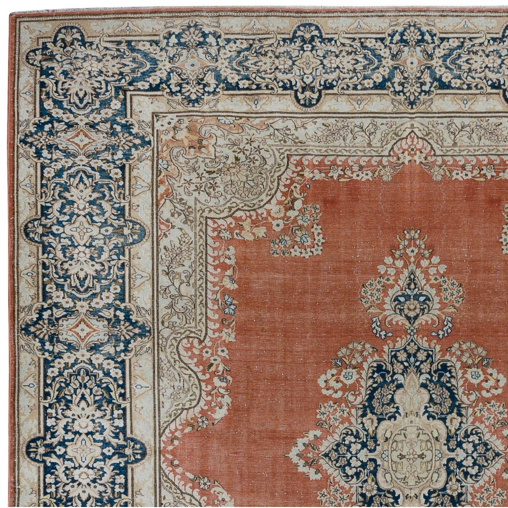 Rare Size 1940s Turkish Rug. Fine Vintage Oriental Carpet