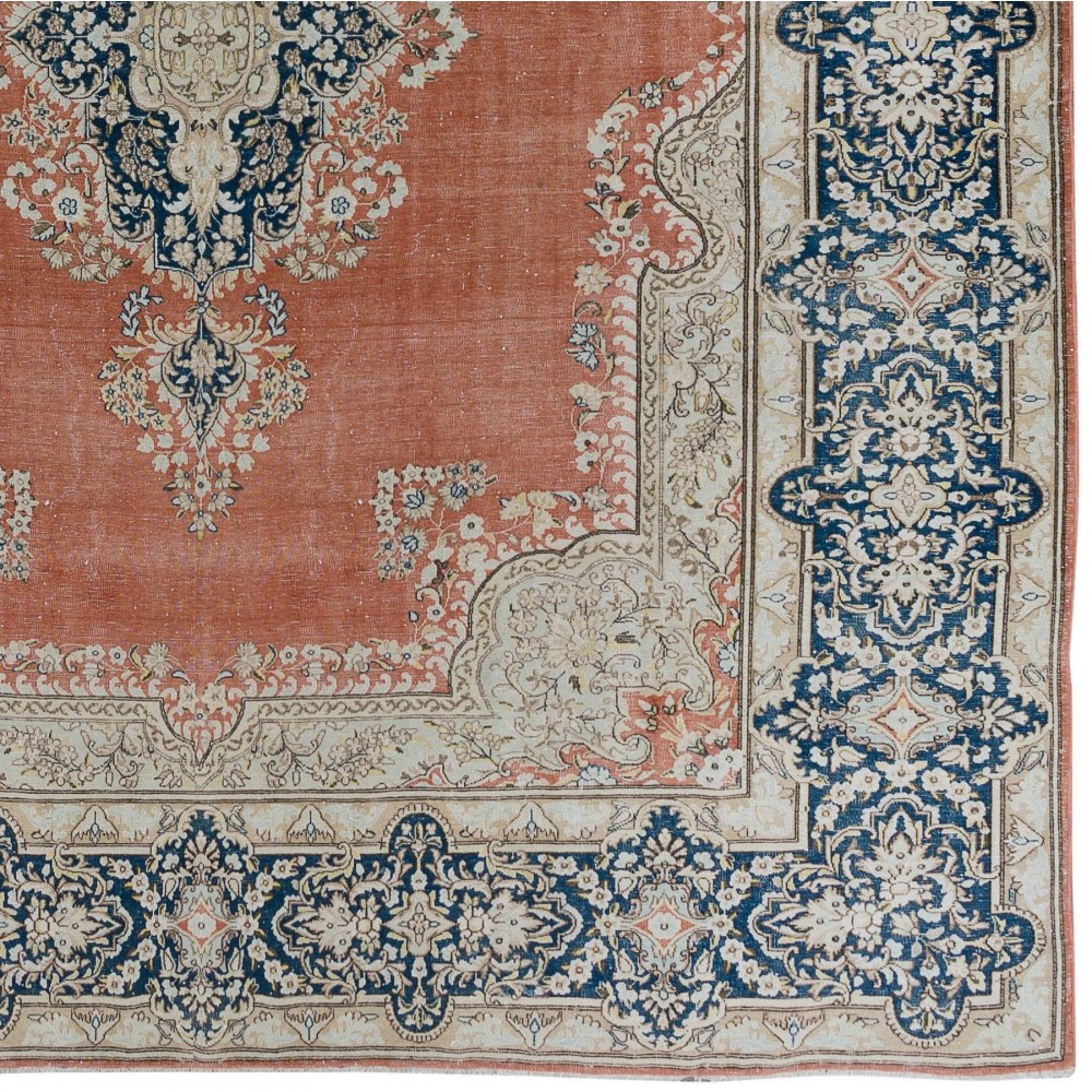 Rare Size 1940s Turkish Rug. Fine Vintage Oriental Carpet