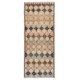Multicolor Hand Knotted Geometric Vintage Rug from Turkey