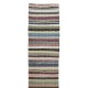 Vintage Handmade Cotton Rag Rug, FlatWeave Kilim Runner (Adjustable)