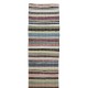 Adjustable. Bohemian Handmade Cotton Rag Rug. Vintage Striped Turkish Runner Kilim. Reversible