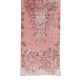 Hand-Knotted Turkish Runner Rug Over-Dyed in Pink for Hallway Decor, Vintage Corridor Carpet