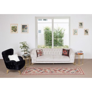 Vintage Soumak Runner Rug, 100% Wool, Handmade Turkish Corridor Rug