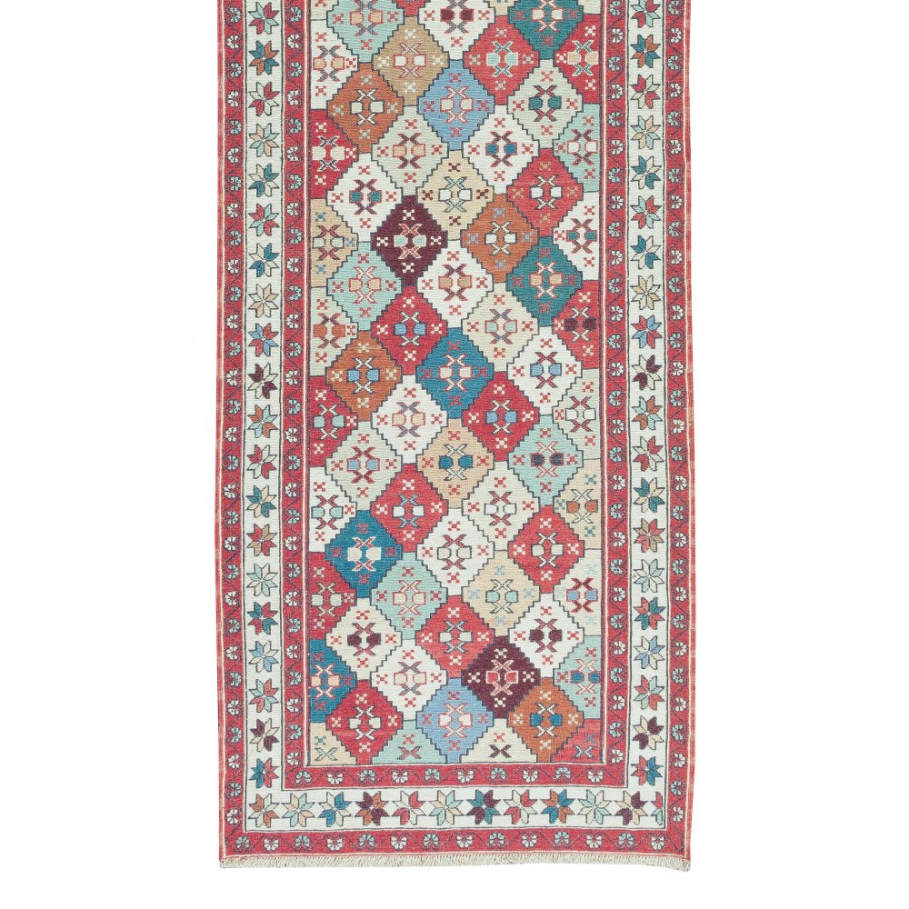 Brand New Soumak Runner Rug, 100% Wool, Handmade Turkish Corridor Carpet from Turkey