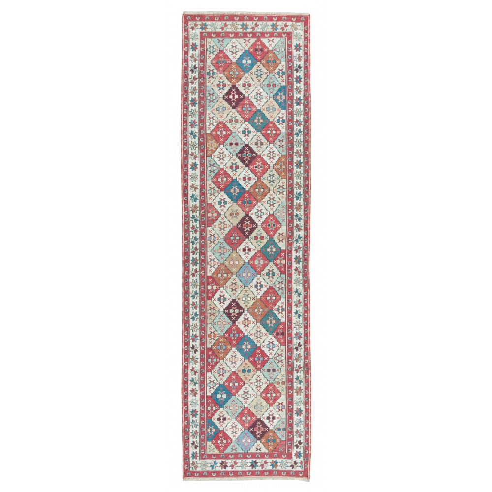 Brand New Soumak Runner Rug, 100% Wool, Handmade Turkish Corridor Carpet from Turkey