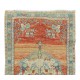 Vintage Hand Knotted Turkish Accent Rug, Circa 1960, Medallion Pattern Small Rug