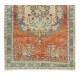 Vintage Hand Knotted Turkish Accent Rug, Circa 1960, Medallion Pattern Small Rug