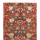 Floral Motif Vintage Hand Knotted Small Runner Rug from Turkey, Ca 1960 Floral Motif Vintage Hand Knotted Small Runner Rug from Turkey, Ca 1960