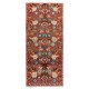Floral Motif Vintage Hand Knotted Small Runner Rug from Turkey, Ca 1960 Floral Motif Vintage Hand Knotted Small Runner Rug from Turkey, Ca 1960