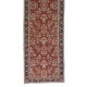 Turkish Hand Knotted Hallway Runner Rug with Floral Motif, Vintage Corridor Carpet