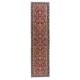 Turkish Hand Knotted Hallway Runner Rug with Floral Motif, Vintage Corridor Carpet