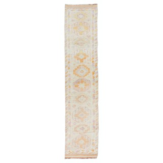 Vintage Handmade Anatolian Wool Runner Rug, Narrow Hallway Carpet