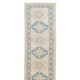 Vintage Hand-Knotted Anatolian Oushak Runner Rug for Hallway Decor