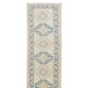 Vintage Hand-Knotted Anatolian Oushak Runner Rug for Hallway Decor