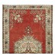 Traditional Vintage Turkish Handmade Accent Rug with Medallion Design