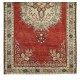 Traditional Vintage Turkish Handmade Accent Rug with Medallion Design