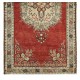 Traditional Vintage Turkish Handmade Accent Rug with Medallion Design