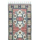 Traditional Hand Knotted Turkish Hallway Runner Rug, Mid-Century Geometric Pattern Corridor Carpet