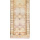 Vintage Hand-Knotted Anatolian Oushak Runner Rug for Hallway Decor