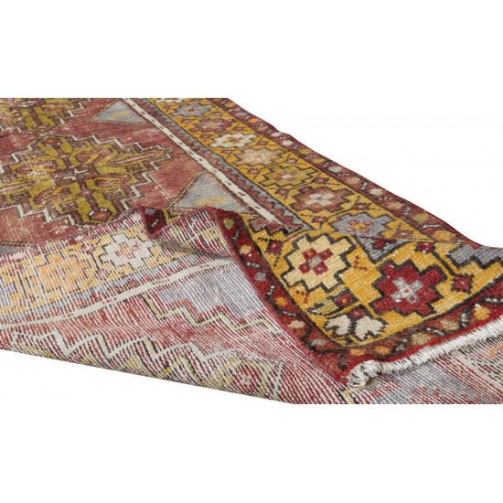 Vintage Village Runner Rug from Turkey, Hand Knotted Corridor Carpet
