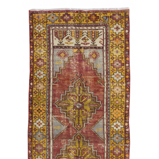 Vintage Village Runner Rug from Turkey, Hand Knotted Corridor Carpet