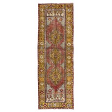 Vintage Village Runner Rug from Turkey, Hand Knotted Corridor Carpet