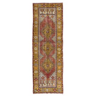 Vintage Village Runner Rug from Turkey, Hand Knotted Corridor Carpet