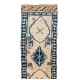 One of a Kind Vintage Hand-Knotted Anatolian Oushak Runner Rug for Hallway Decor