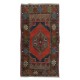 Vintage Oriental Accent Rug, Handmade Wool Carpet with Tribal Style