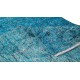 Hand Knotted Vintage Turkish Accent Rug Over-Dyed in Teal, Ideal 4 Modern Interiors