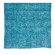 Hand Knotted Vintage Turkish Accent Rug Over-Dyed in Teal, Ideal 4 Modern Interiors