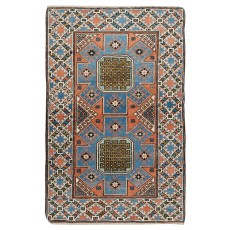 Vintage Handmade Geometric Turkish Accent Rug, Woolen Floor Covering